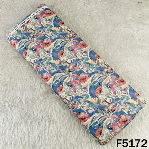 Digital Print Shimmer Cotton Fabric - F5172